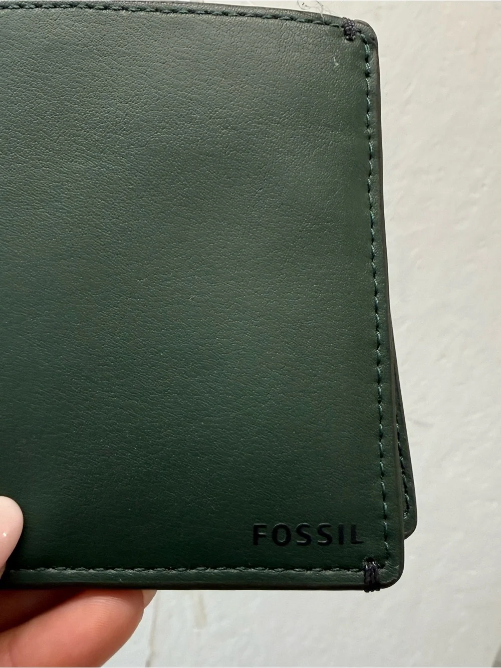 Fossil Dark Green Leather Bifold Wallet New With Tags
